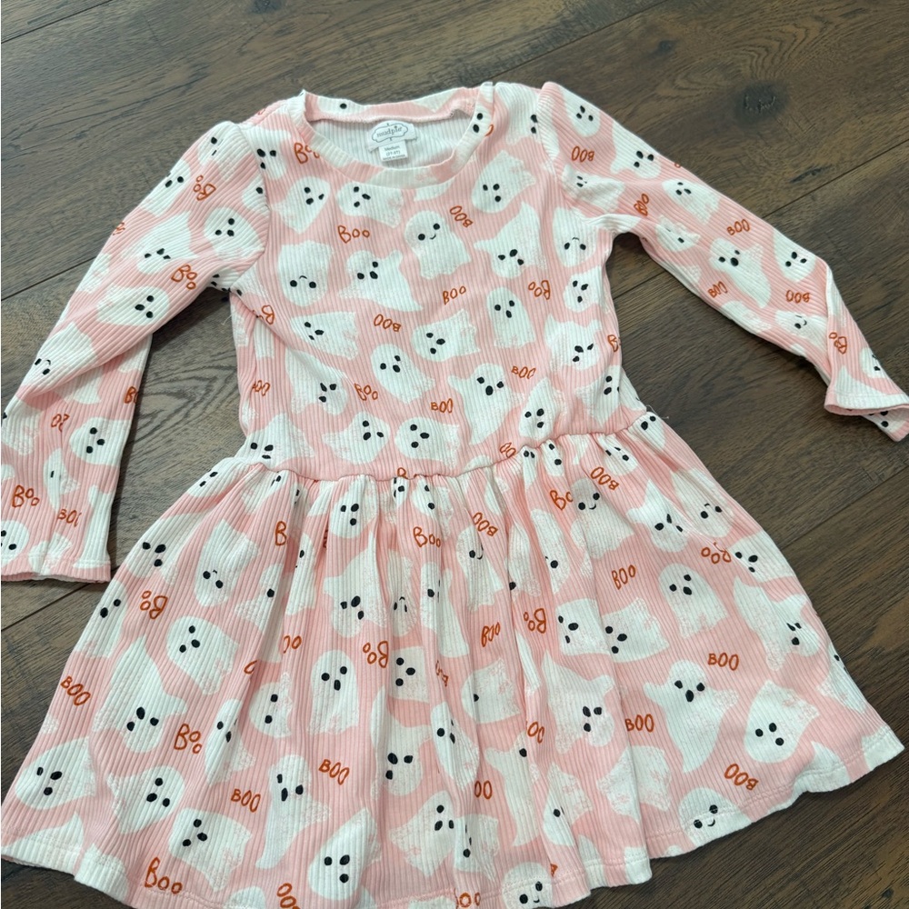 Mud Pie Pink Boo Ghost Kids Dress